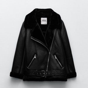 Zara double faced faux fur jacket